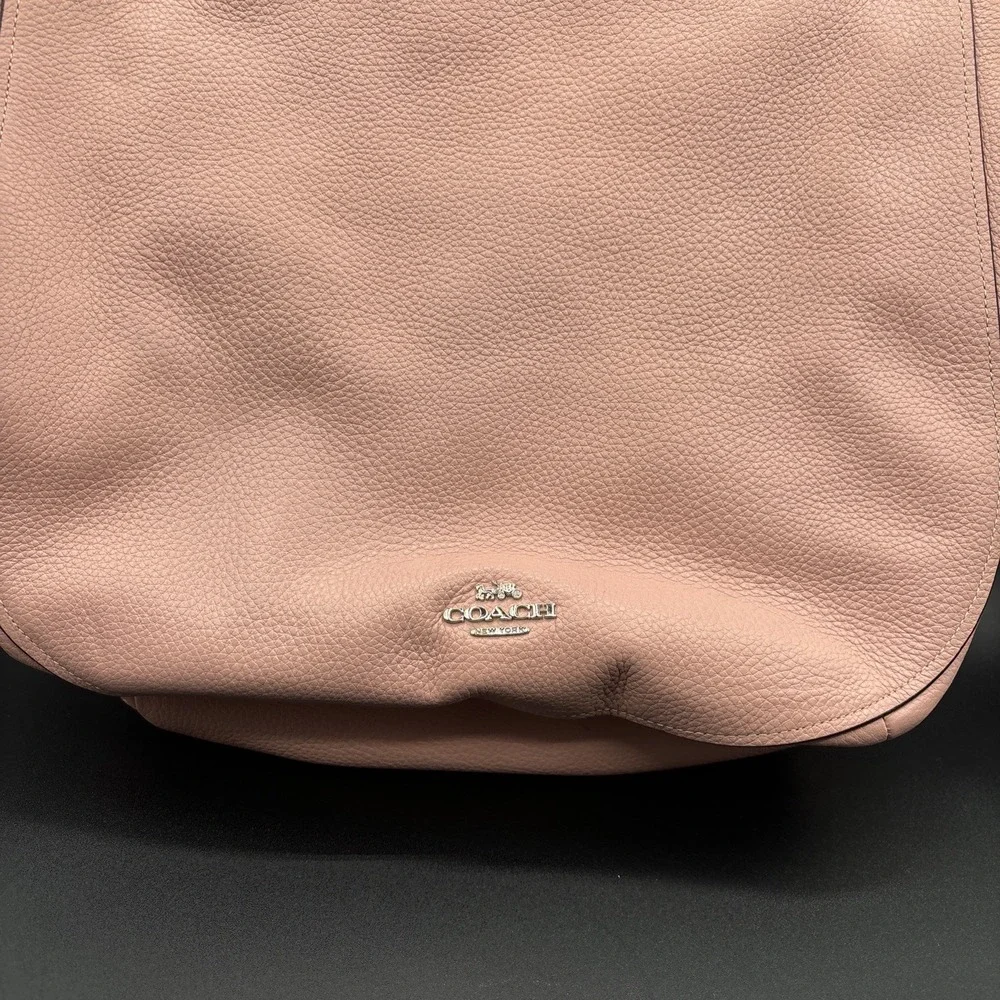 Coach Elle Hobo Bag F31399 Pebbled Leather Baby Light Pink Crossbody Hang Tag